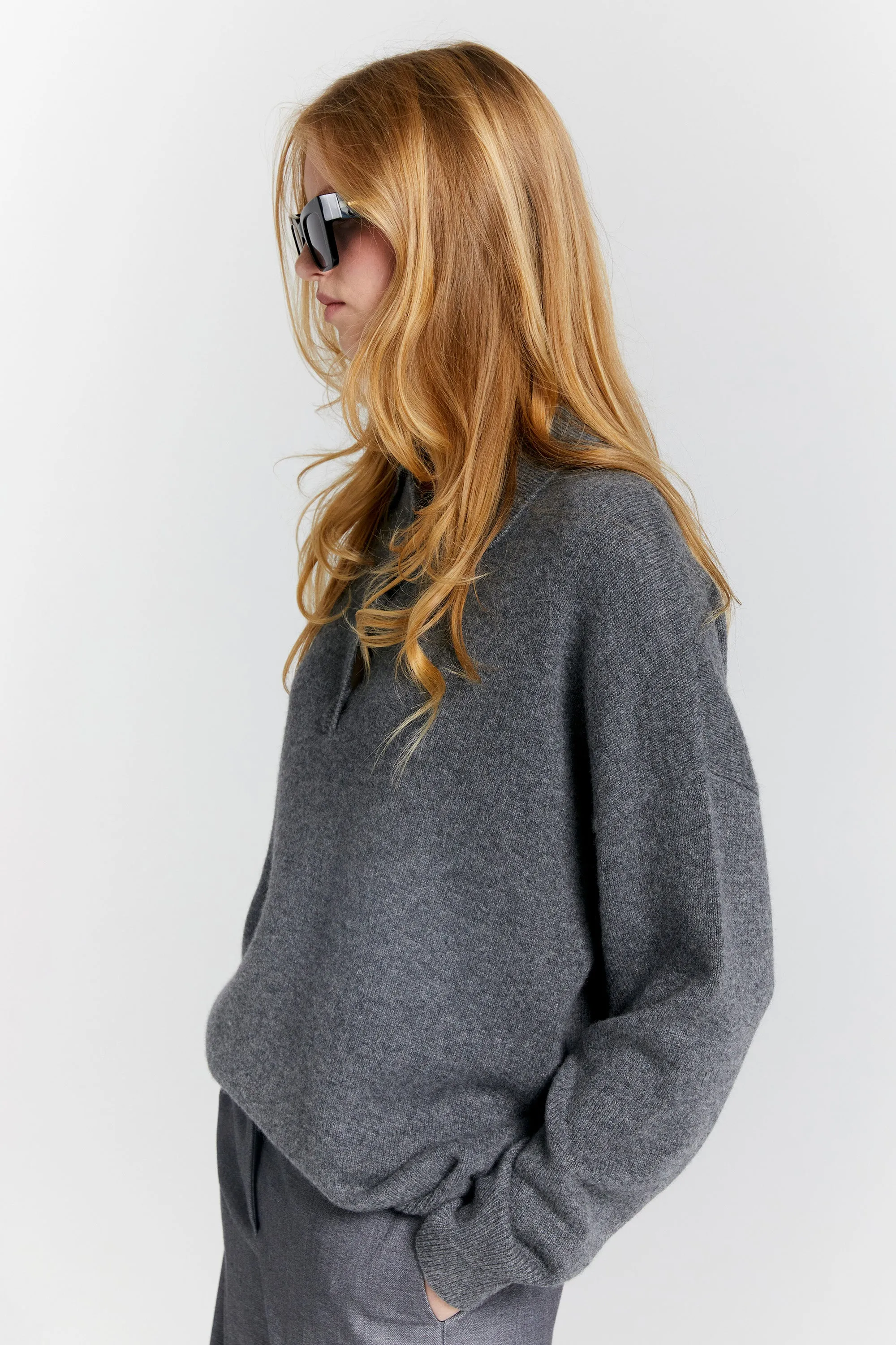 Collared Cashmere Sweater Charcoal Marle sold by Karen Walker product image thumbnail 3