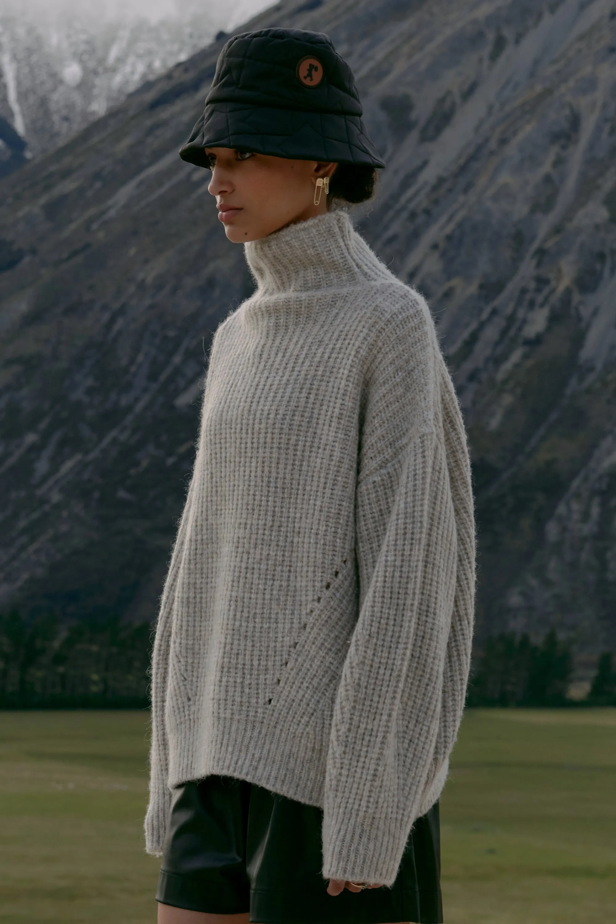 Funnel Neck Sweater Driftwood sold by Karen Walker