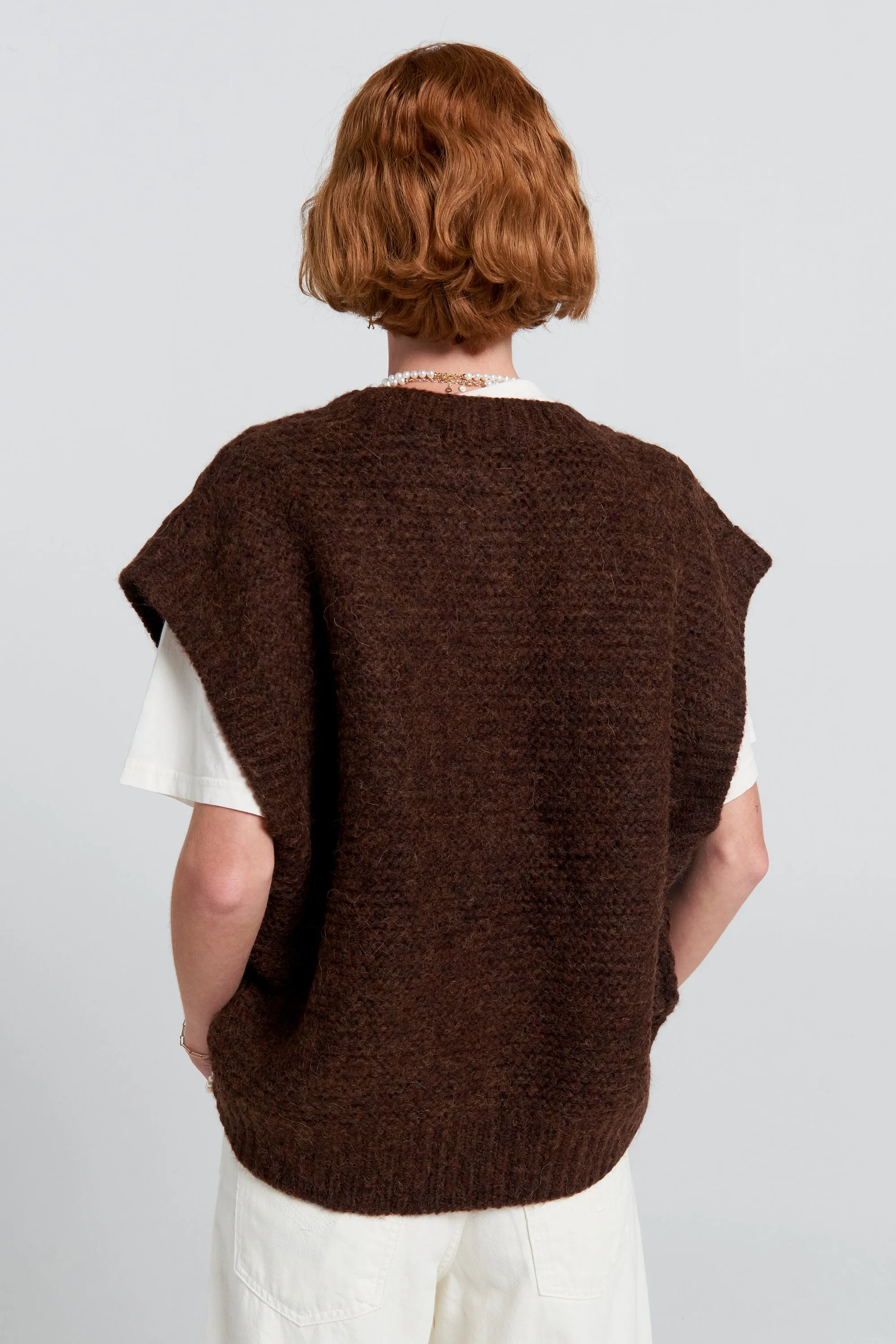 Cable Knit Button Up Vest Port sold by Karen Walker product image thumbnail 3