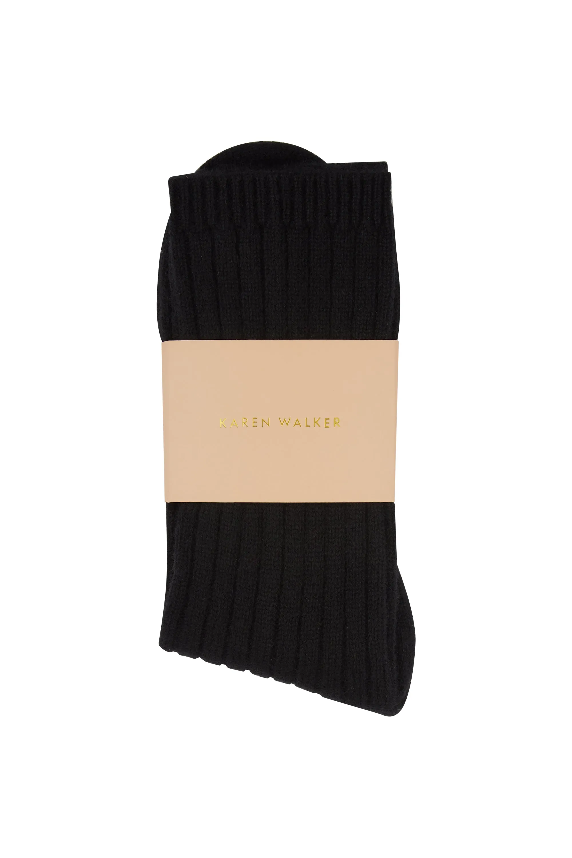 100% Cashmere Rib Socks Black sold by Karen Walker product image thumbnail 2