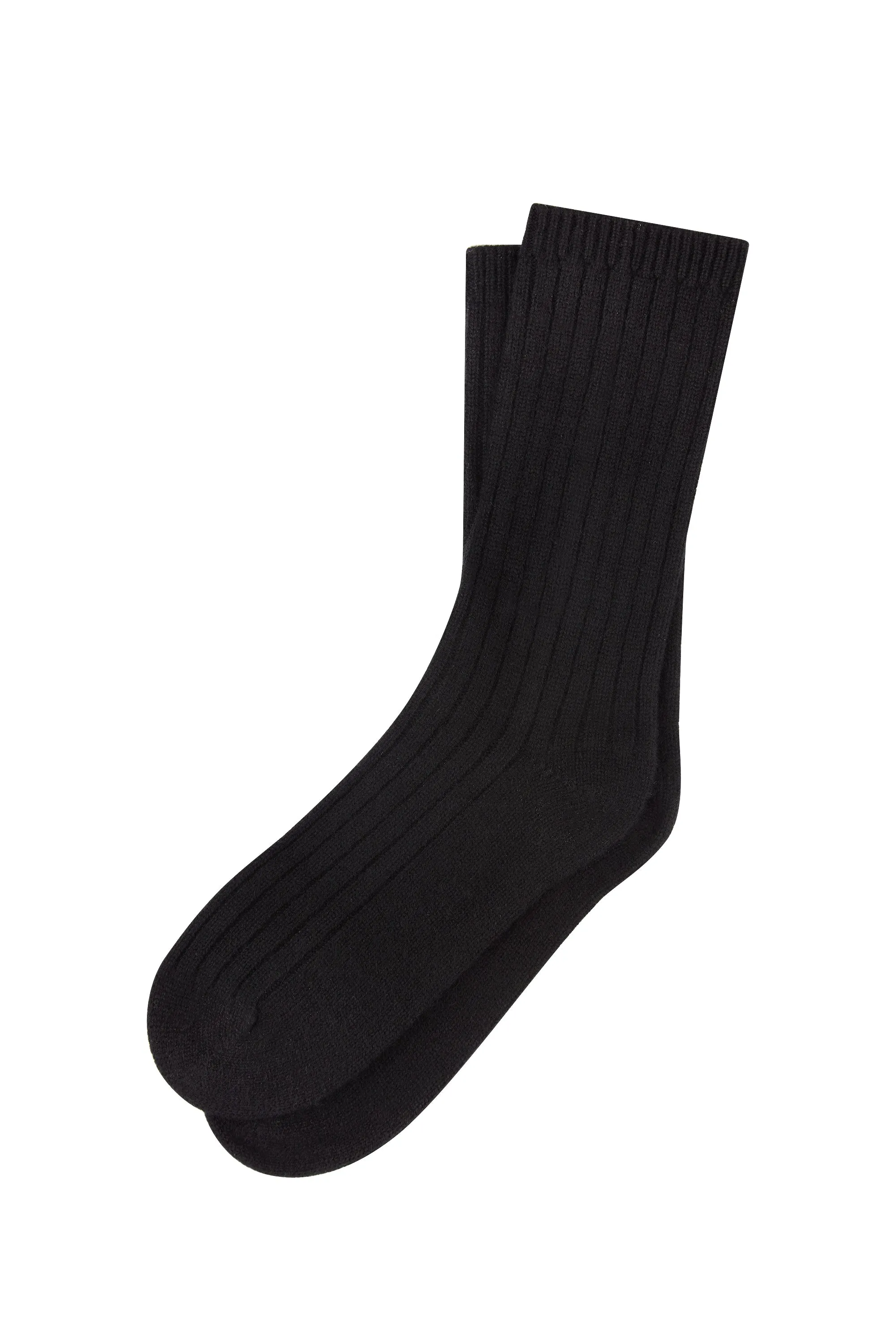 100% Cashmere Rib Socks Black sold by Karen Walker