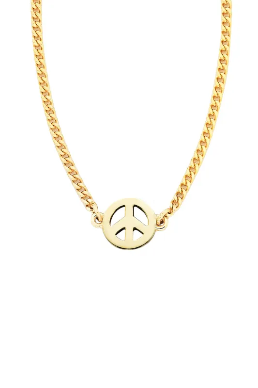 Mini Peace Necklace Gold sold by Karen Walker