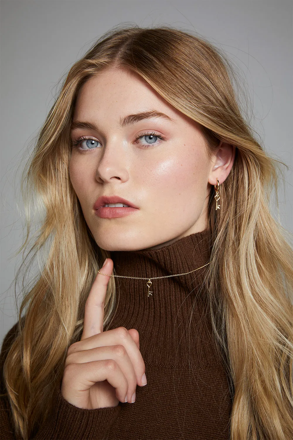 Monogram Key Necklace Rose Gold sold by Karen Walker product image thumbnail 2