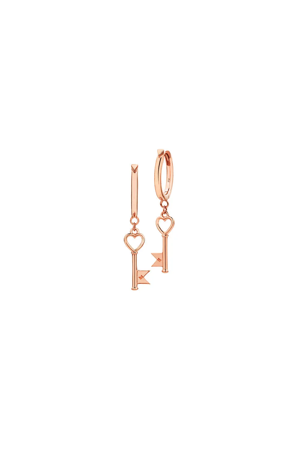 Monogram Key Earrings Rose Gold sold by Karen Walker