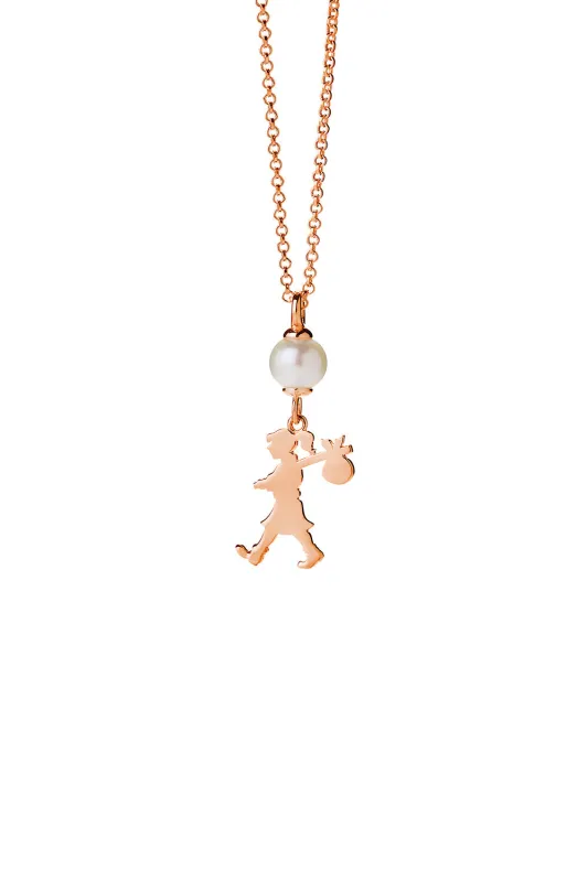 Girl and the Pearl Necklace Rose Gold sold by Karen Walker