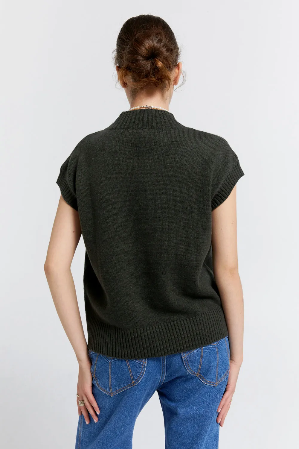 Robyn Cashmere Vest Hunter Green sold by Karen Walker product image thumbnail 3