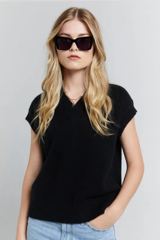 Robyn Cashmere Vest Black made by Karen Walker