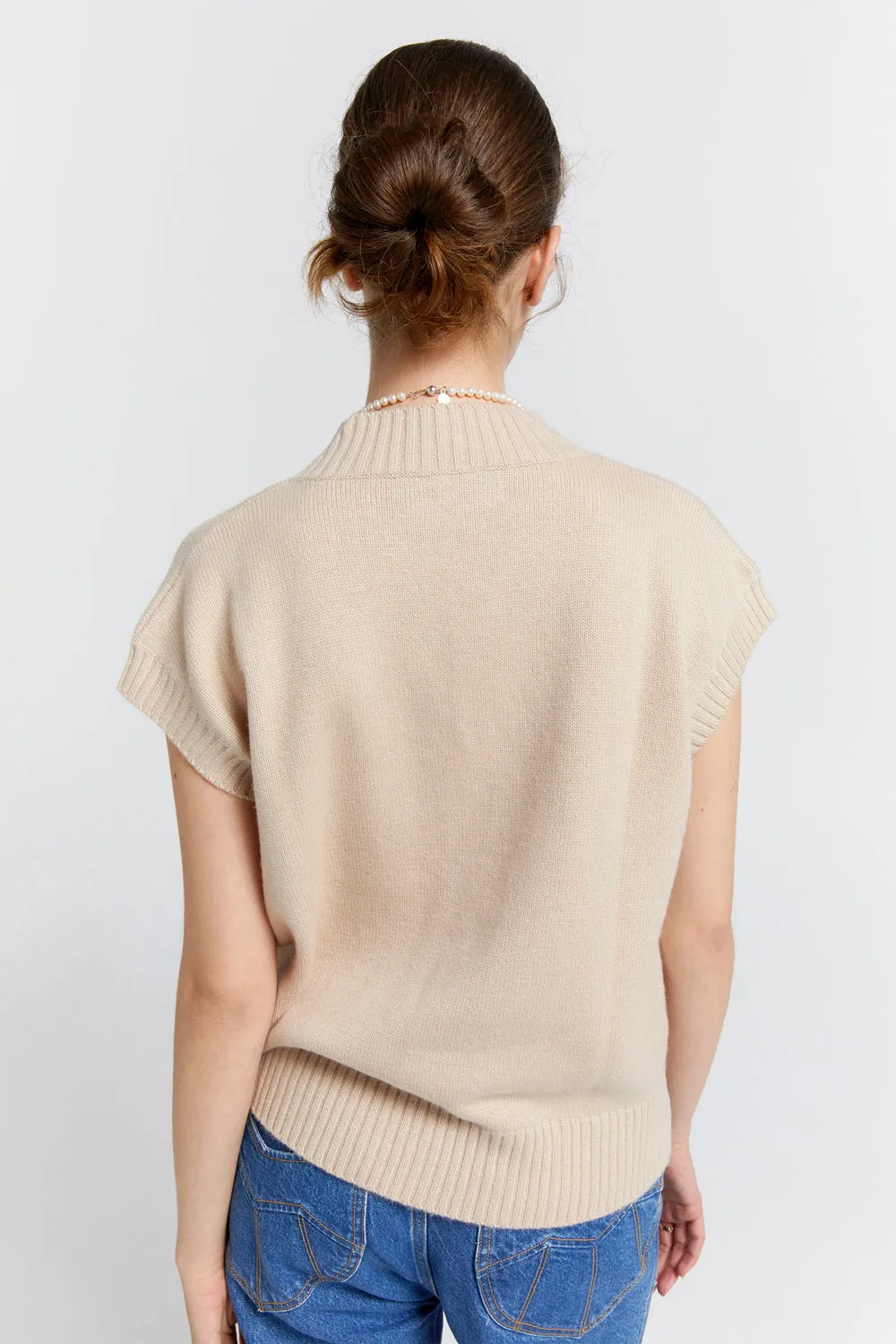 Robyn Cashmere Vest Oat sold by Karen Walker product image thumbnail 3
