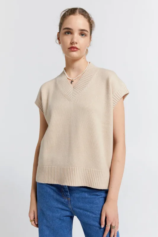 Robyn Cashmere Vest Oat made by Karen Walker