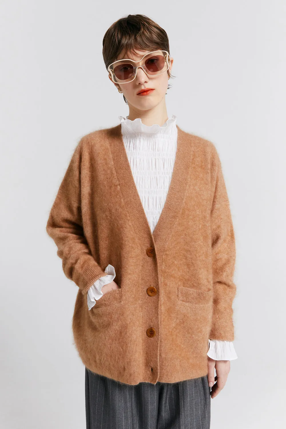 Suki Cashmere Cardigan Camel sold by Karen Walker product image thumbnail 5
