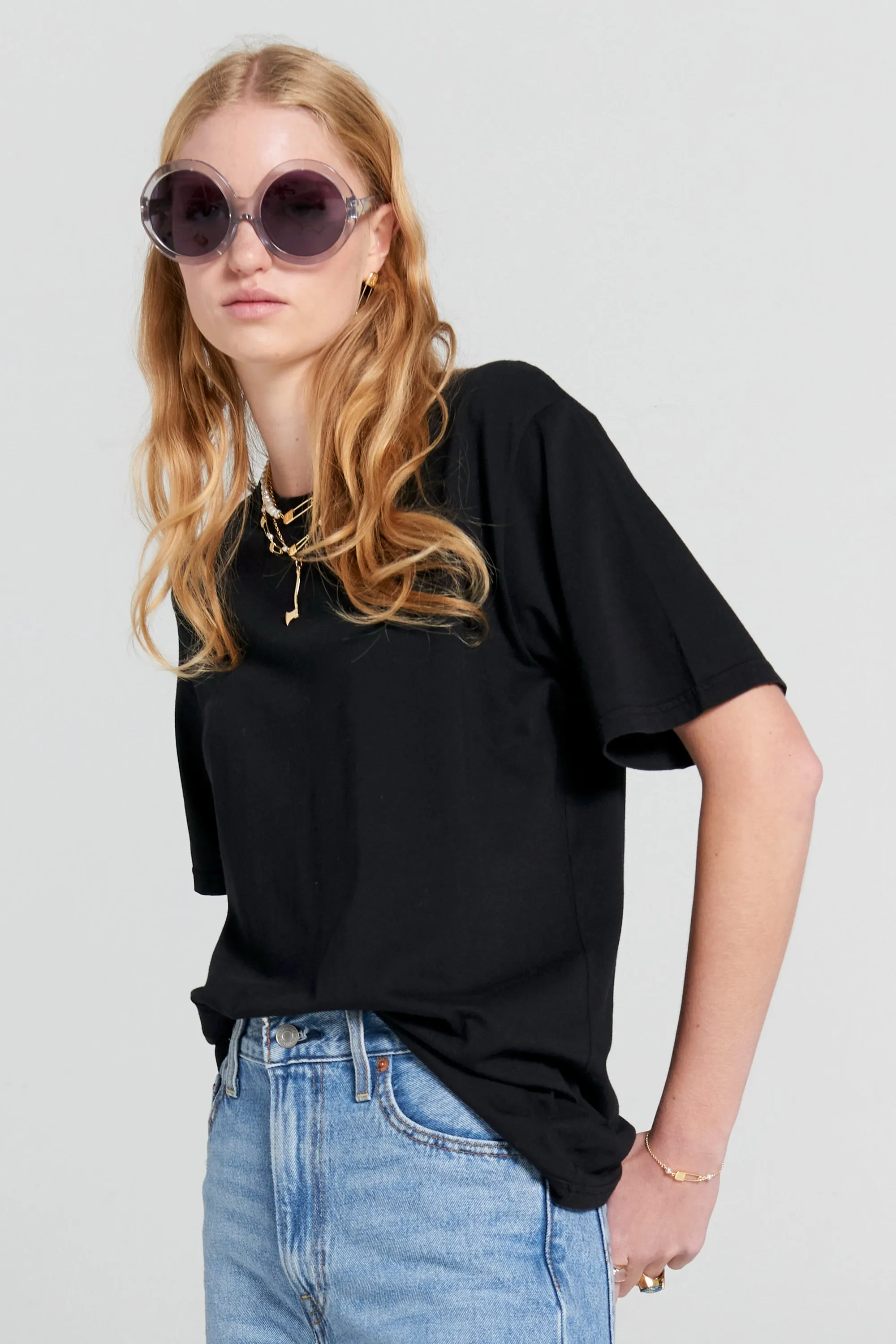 Embroidered Runaway Girl Classic Organic Cotton T-Shirt Black sold by Karen Walker product image thumbnail 2
