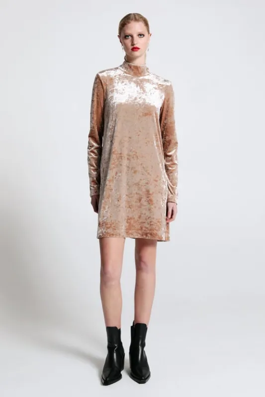Electric Velvet Dress Champagne sold by Karen Walker