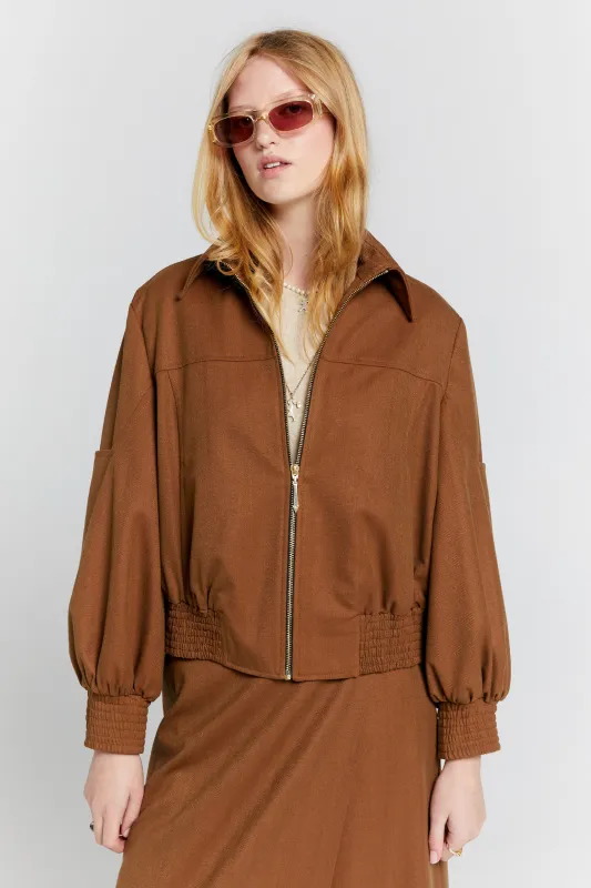 Rider Bomber Jacket Chestnut sold by Karen Walker