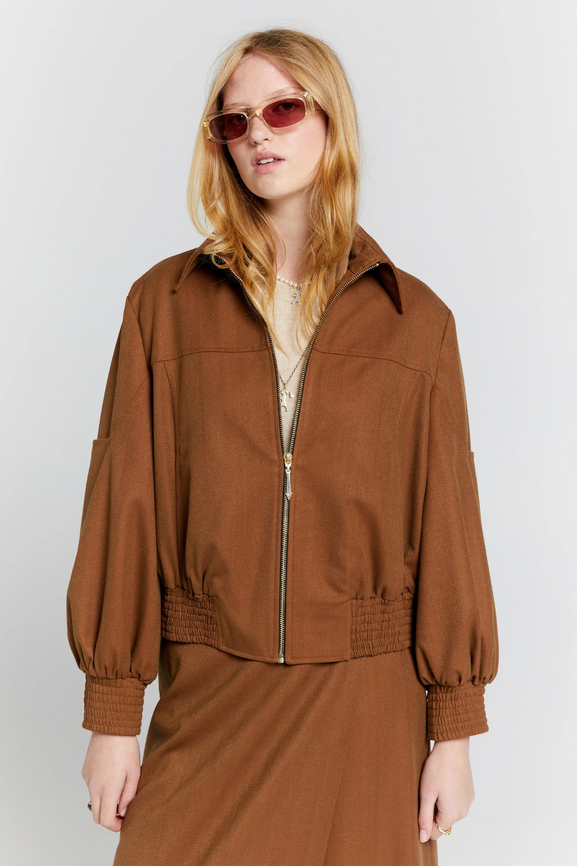 Rider Bomber Jacket Chestnut sold by Karen Walker