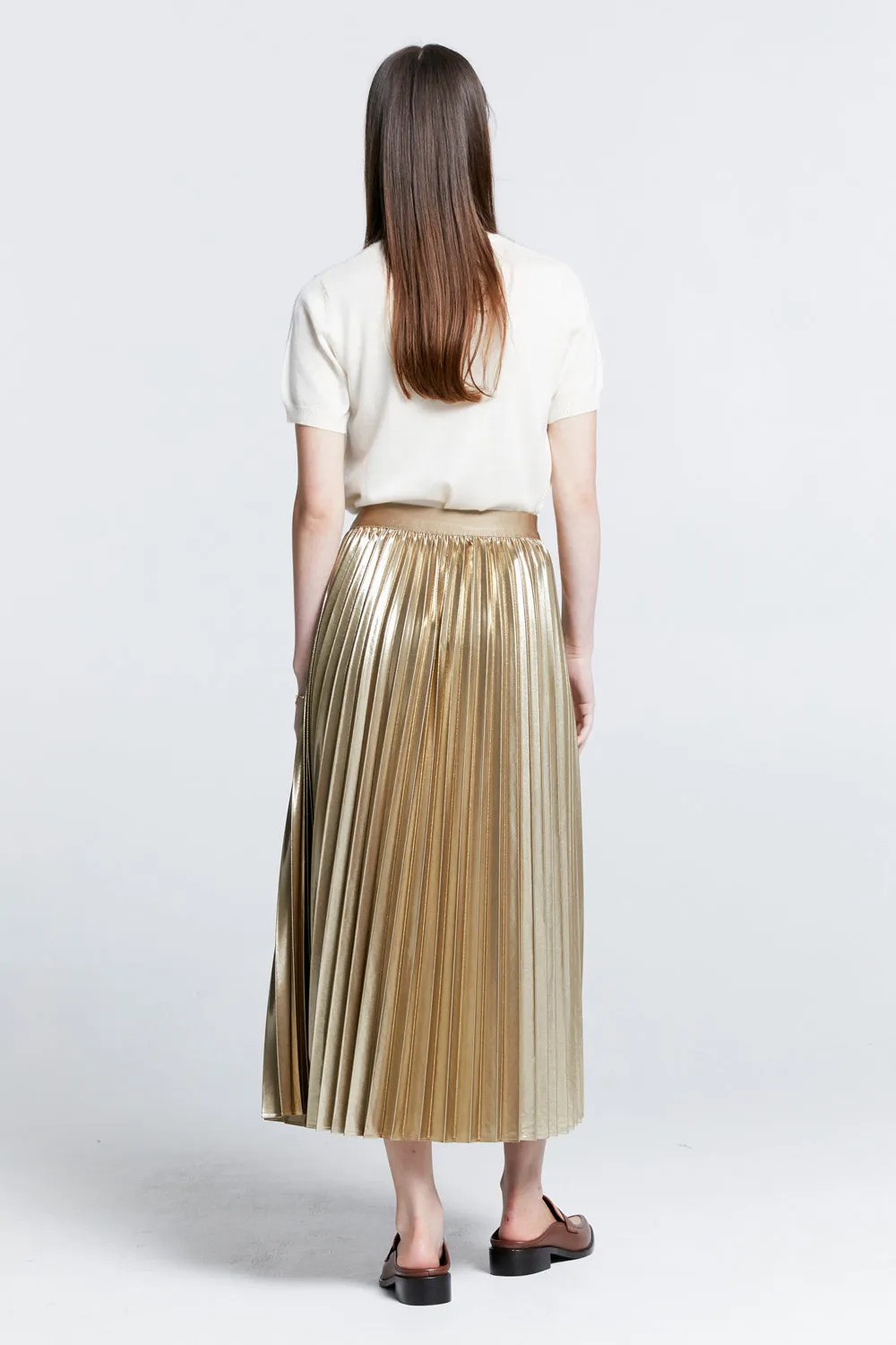 Metallic Sunray Pleated Skirt Gold sold by Karen Walker product image thumbnail 2