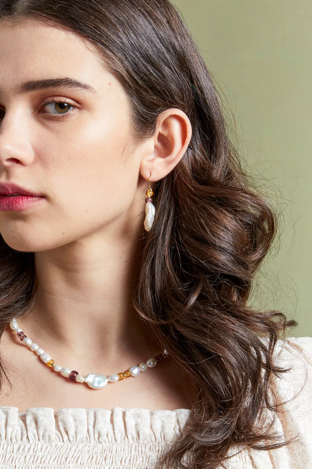 Pearl with Czech Glass Earring sold by Karen Walker product image thumbnail 2