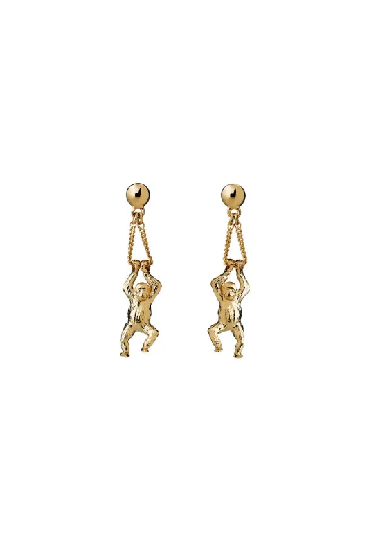Orangutan Earrings Gold sold by Karen Walker