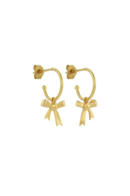 Bow Hoop Earrings Gold sold by Karen Walker