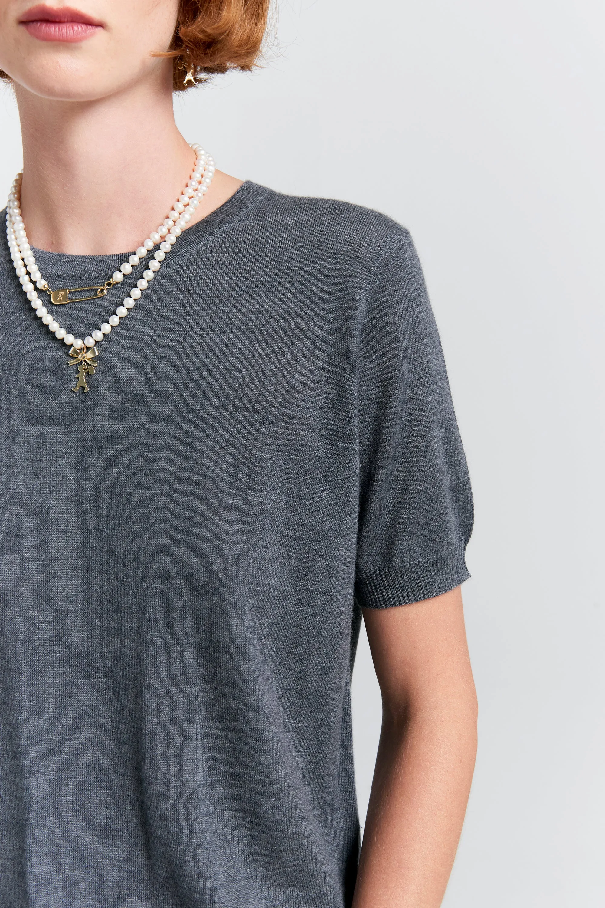 Fleur Cashmere T-Shirt Charcoal Marle sold by Karen Walker product image thumbnail 4