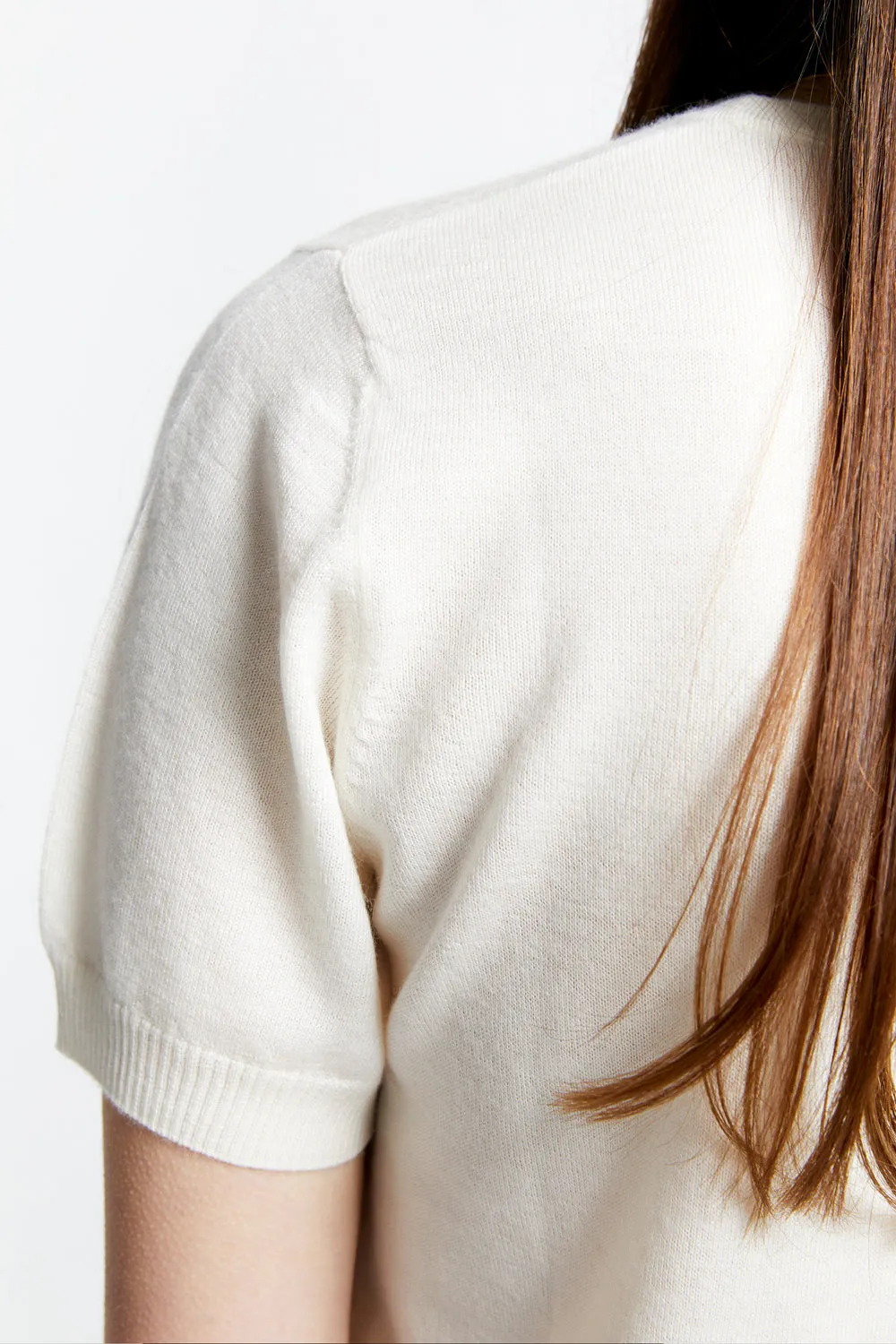 Fleur Cashmere T-Shirt Off-White sold by Karen Walker product image thumbnail 5