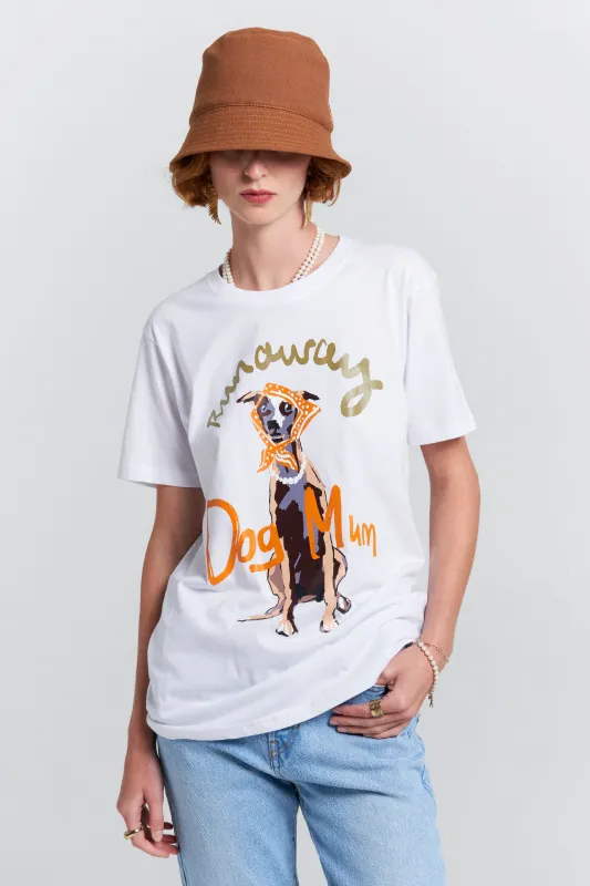 Dog Mum Organic Cotton T-Shirt White sold by Karen Walker