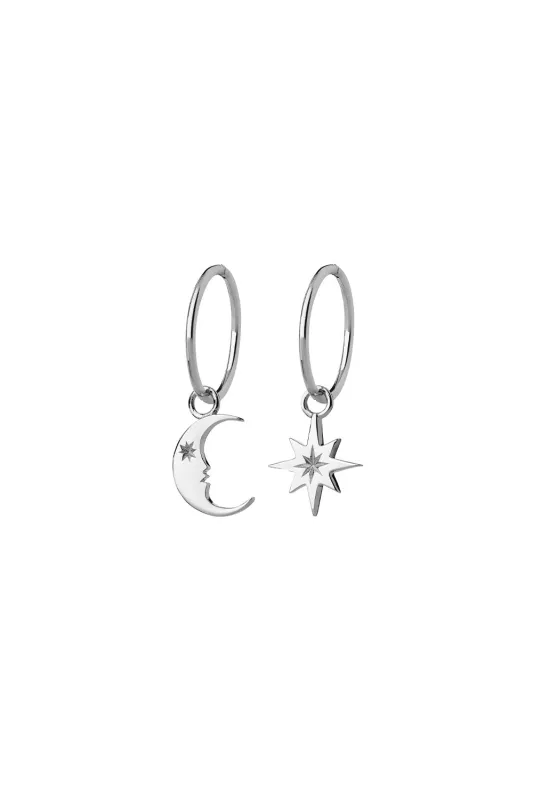 Crescent Moon and Star Sleepers Silver sold by Karen Walker