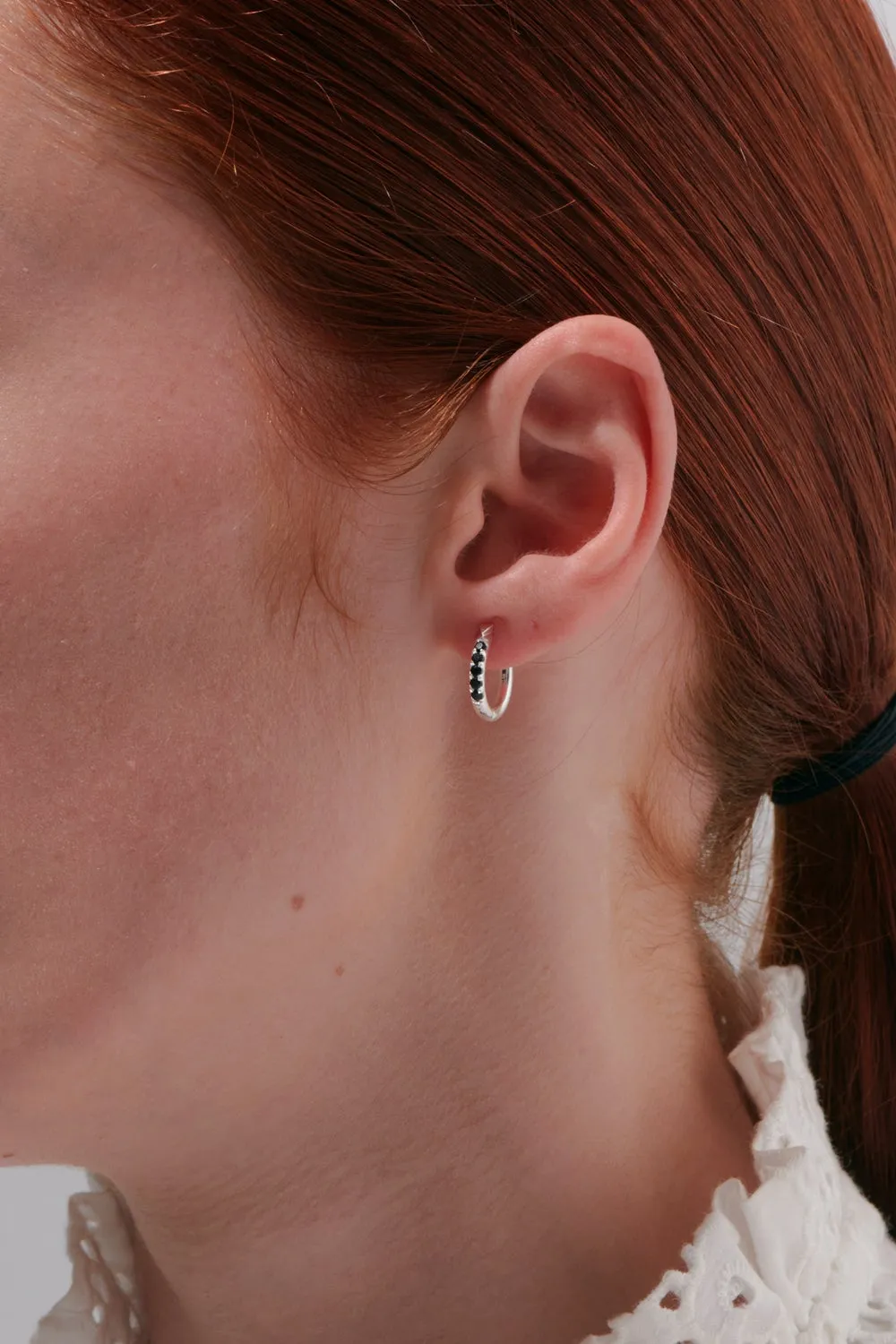 Miniaturist Earrings Silver Onyx sold by Karen Walker