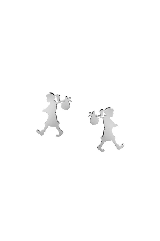 Runaway Girl Studs Silver sold by Karen Walker