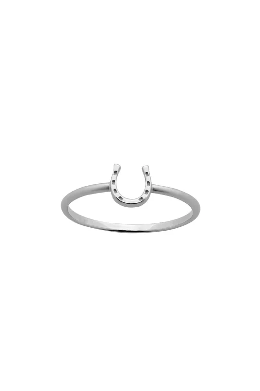Mini Horseshoe Ring Silver sold by Karen Walker