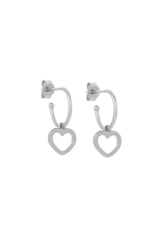 Heart Hoop Earrings Silver sold by Karen Walker