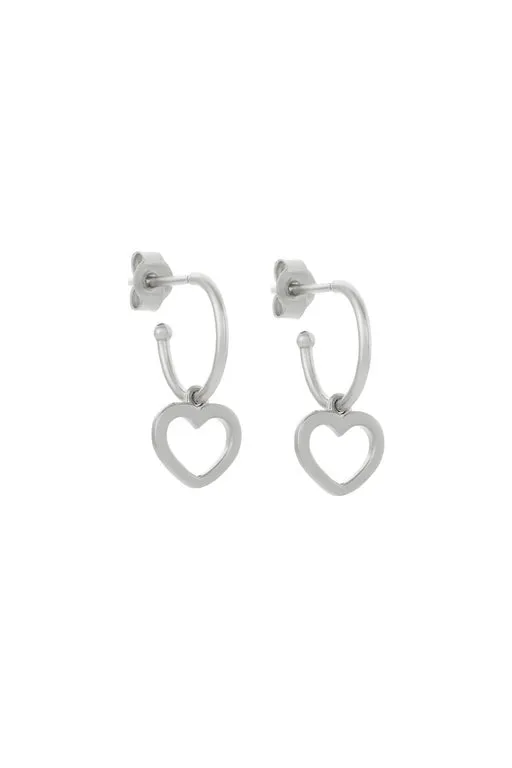 Heart Hoop Earrings Silver sold by Karen Walker