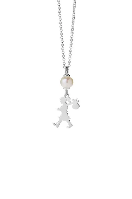 Girl and the Pearl Necklace Silver sold by Karen Walker