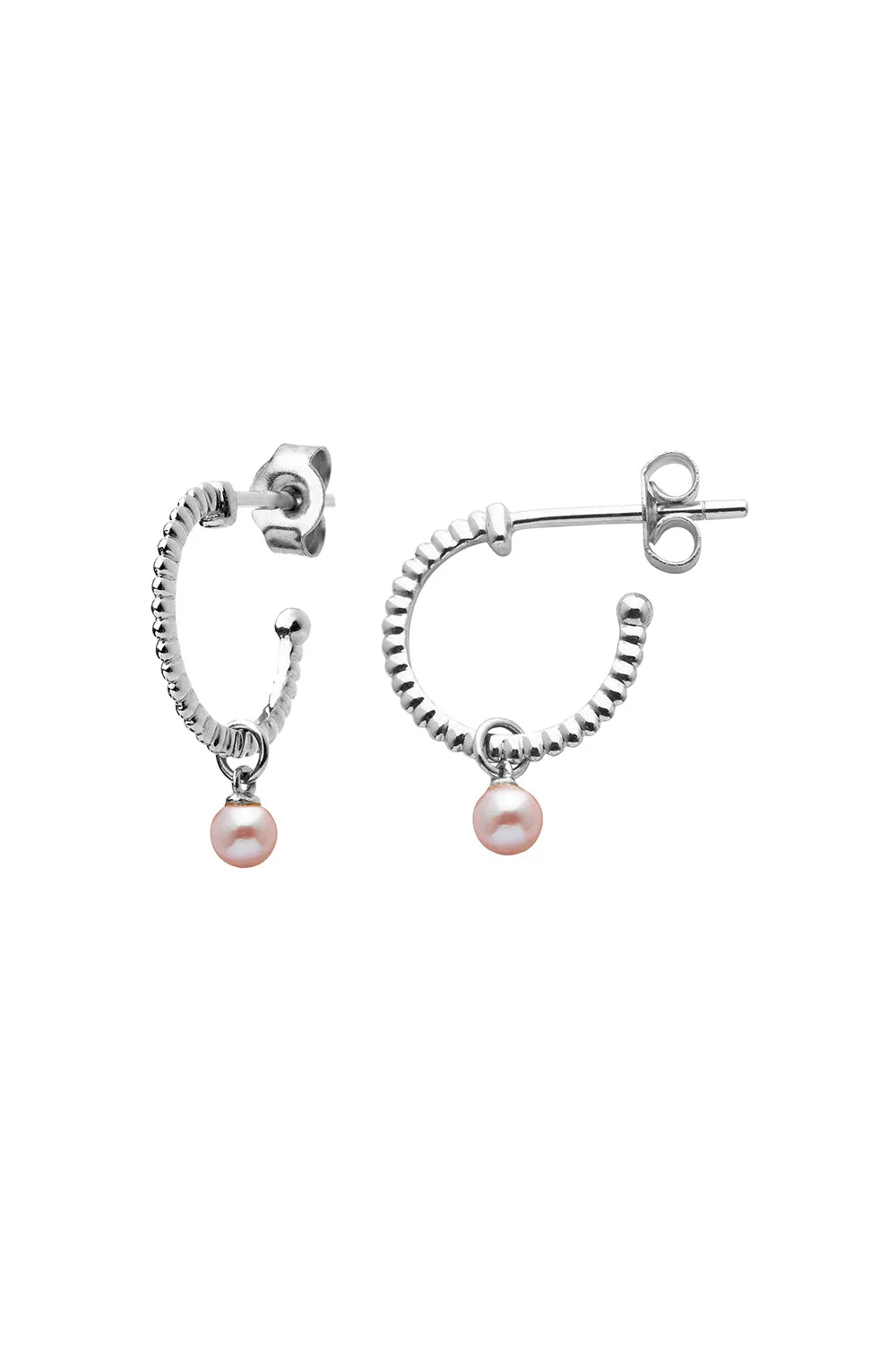Wisdom Pearl Hoops Silver sold by Karen Walker