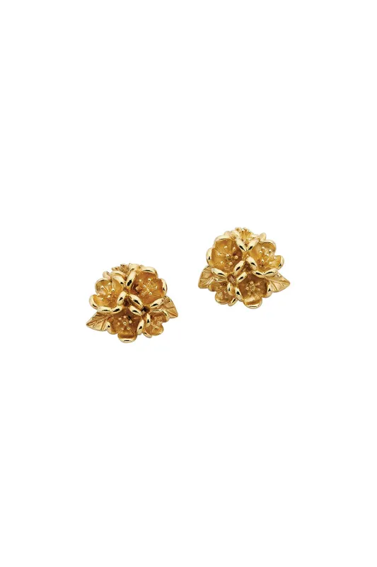 Flower Ball Studs Gold sold by Karen Walker