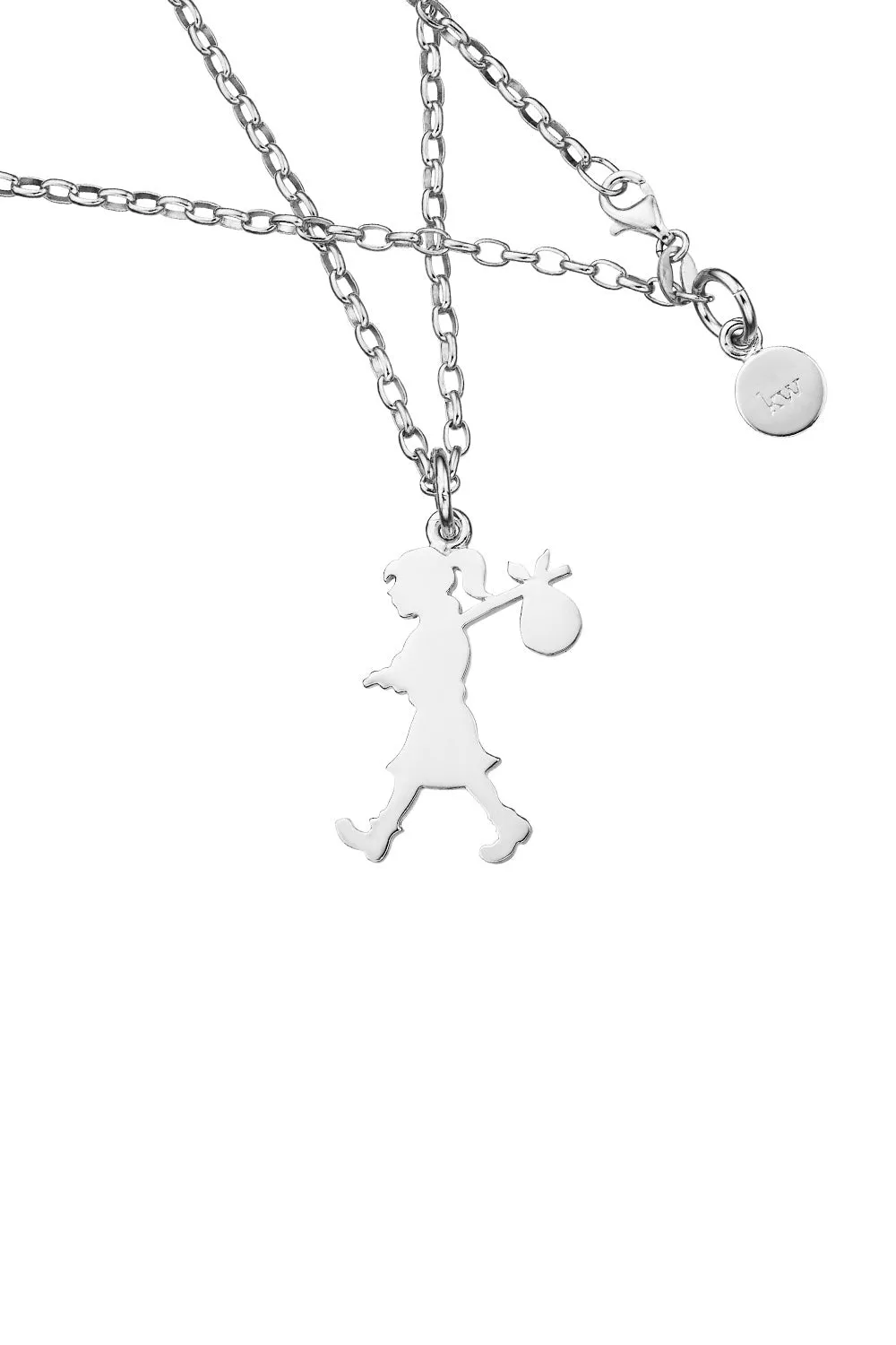 Runaway Girl Large Pendant Silver sold by Karen Walker