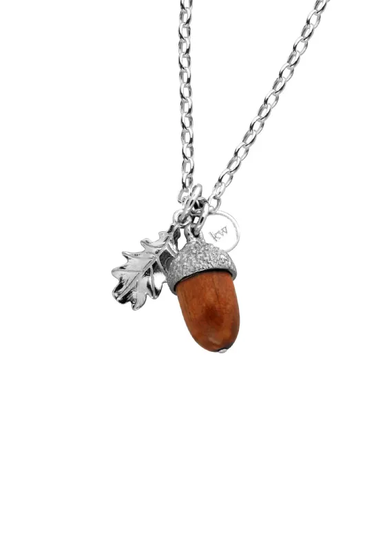 Acorn With Wood Pendant Silver sold by Karen Walker