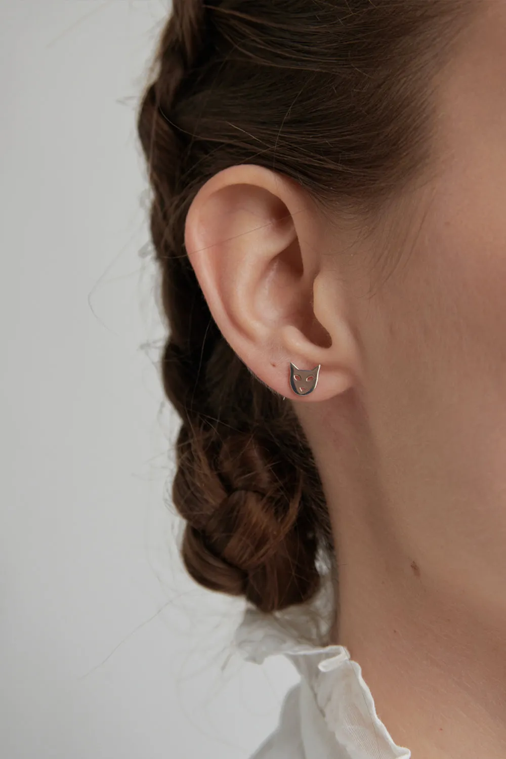 Mini Cat Studs Silver sold by Karen Walker product image thumbnail 3