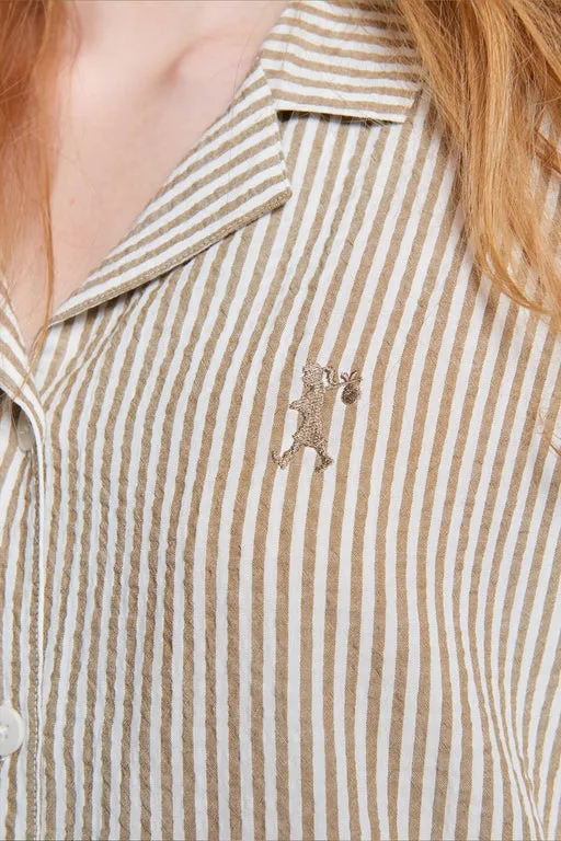 Seersucker Stripe Boxer PJ Set Nutria sold by Karen Walker product image thumbnail 4