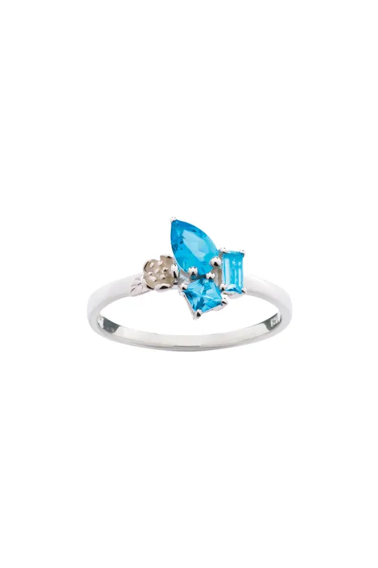 Rock Garden Mini Ring Silver & Topaz sold by Karen Walker