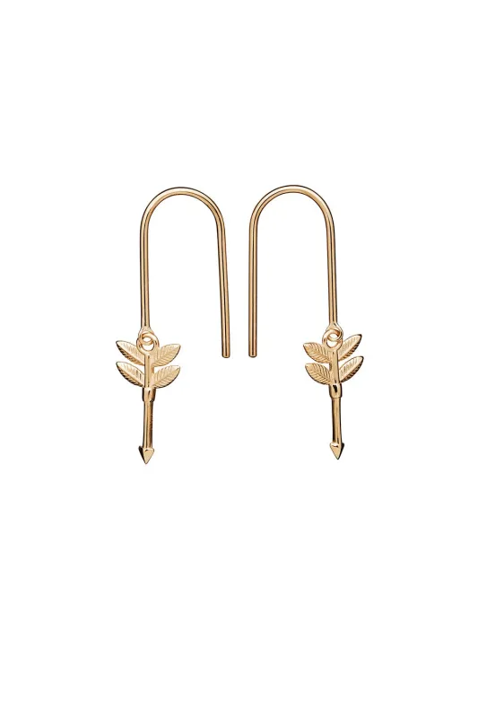 Mini Feather Arrow Earrings Gold sold by Karen Walker