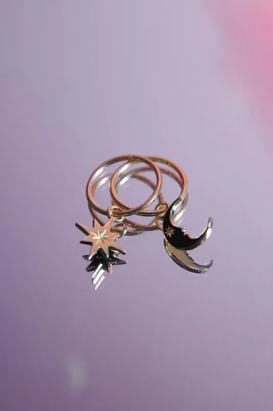 Crescent Moon and Star Sleepers Gold sold by Karen Walker