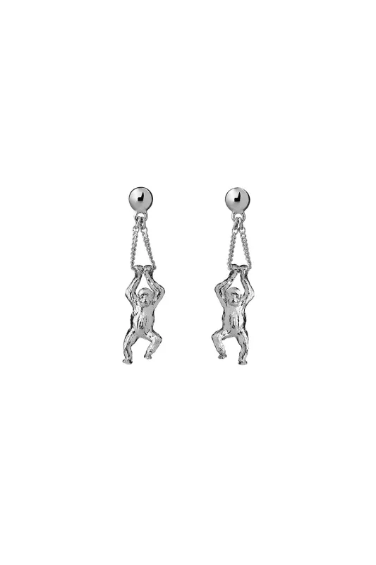 Orangutan Earrings Silver sold by Karen Walker