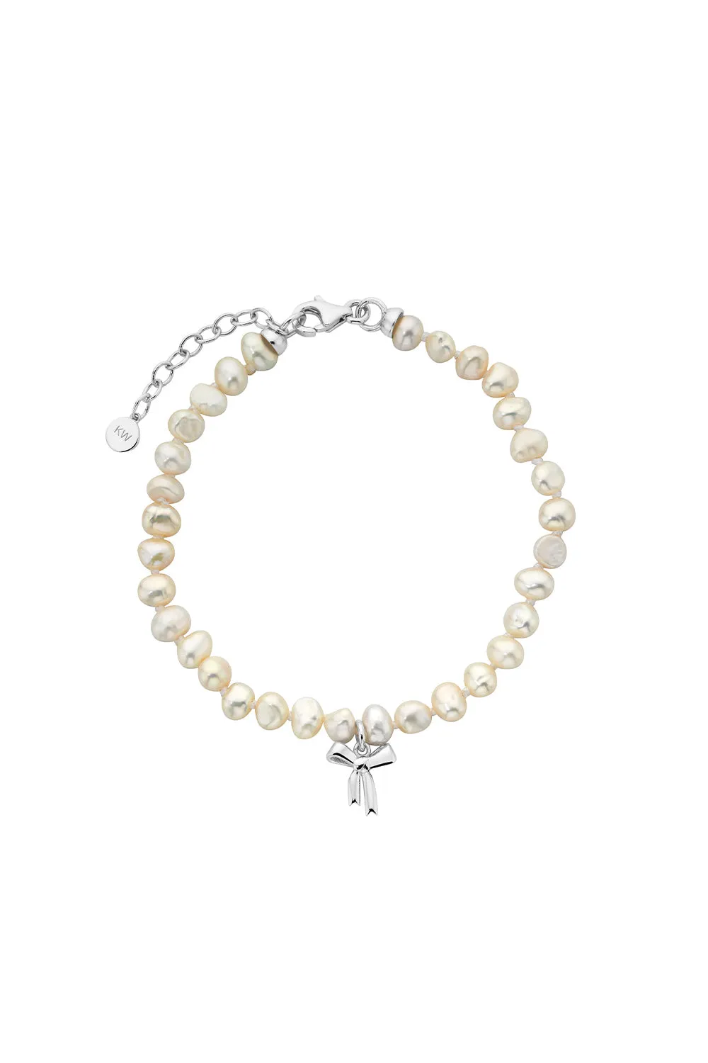 Petite Bow with Pearls Bracelet Silver sold by Karen Walker