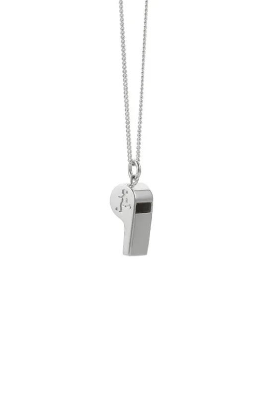 Runaway Soccer Girl Whistle Necklace Silver sold by Karen Walker