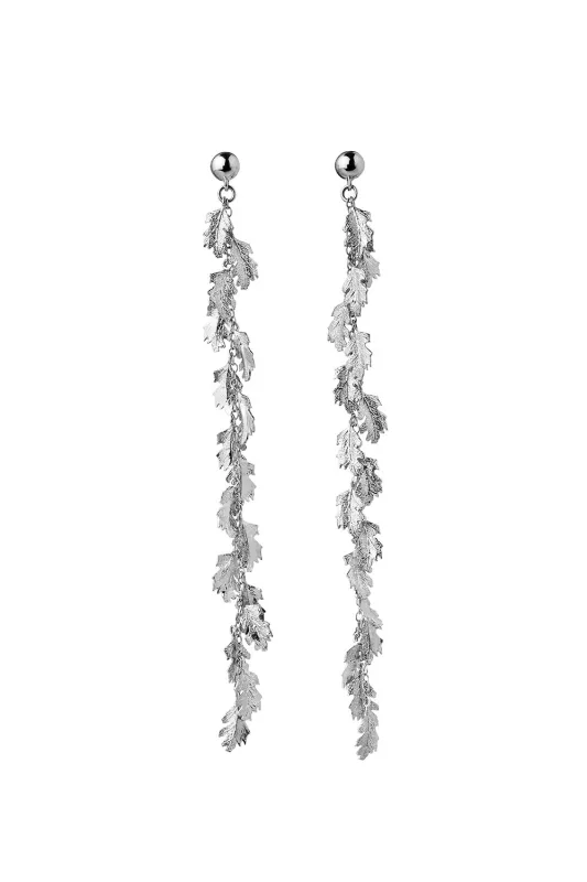 Leaf Drop Earrings Silver sold by Karen Walker
