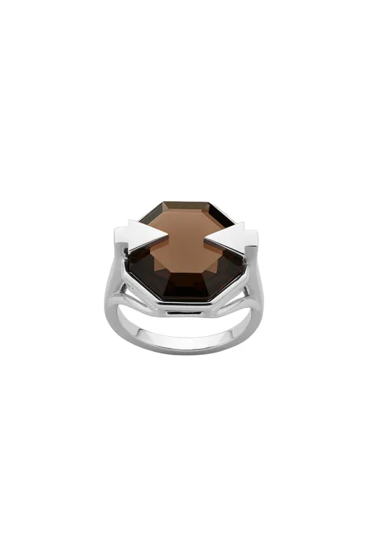 Astrid Ring Smoky Quartz Silver sold by Karen Walker