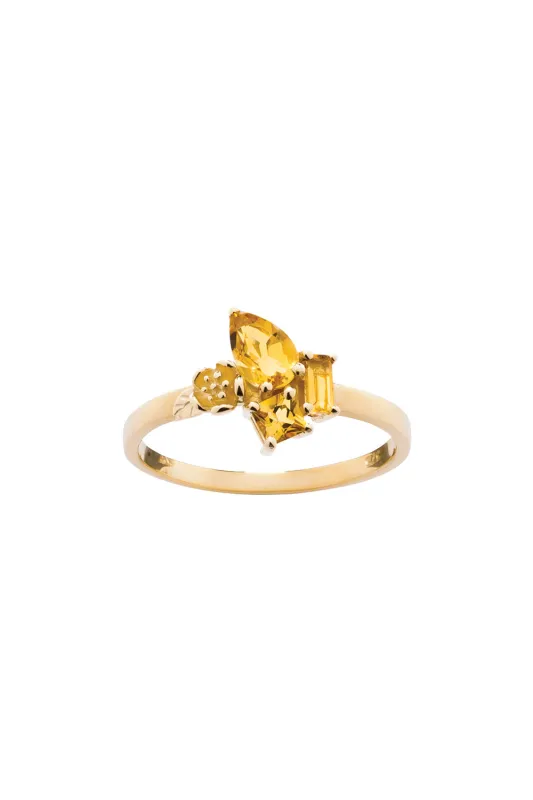 Rock Garden Mini Ring Gold & Citrine sold by Karen Walker