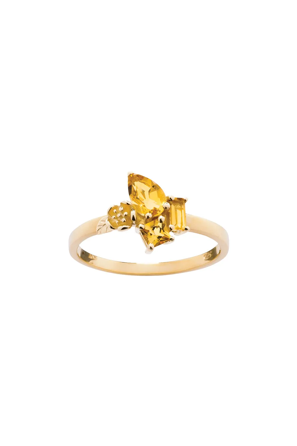 Rock Garden Mini Ring Gold & Citrine sold by Karen Walker