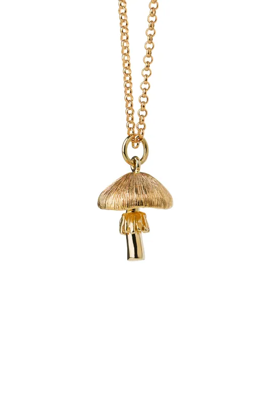 Mushroom Necklace Gold sold by Karen Walker