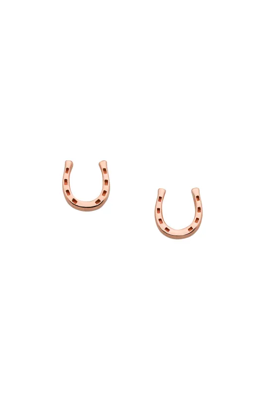 Mini Horseshoe Studs Rose Gold sold by Karen Walker